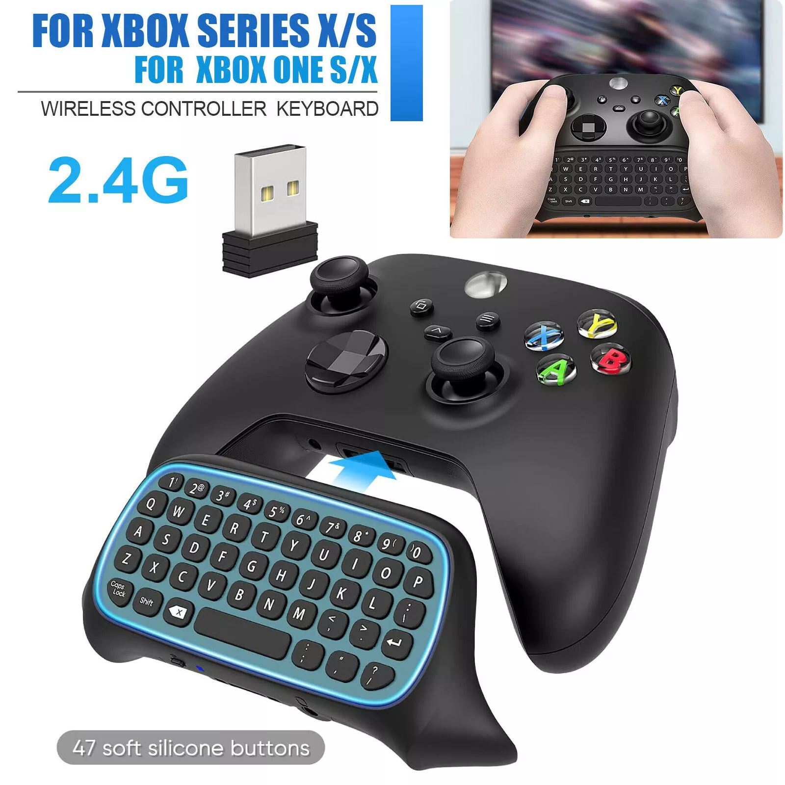 Wireless Controller Keyboard Mini Keypad Chatpad for Xbox Series X/S Controller