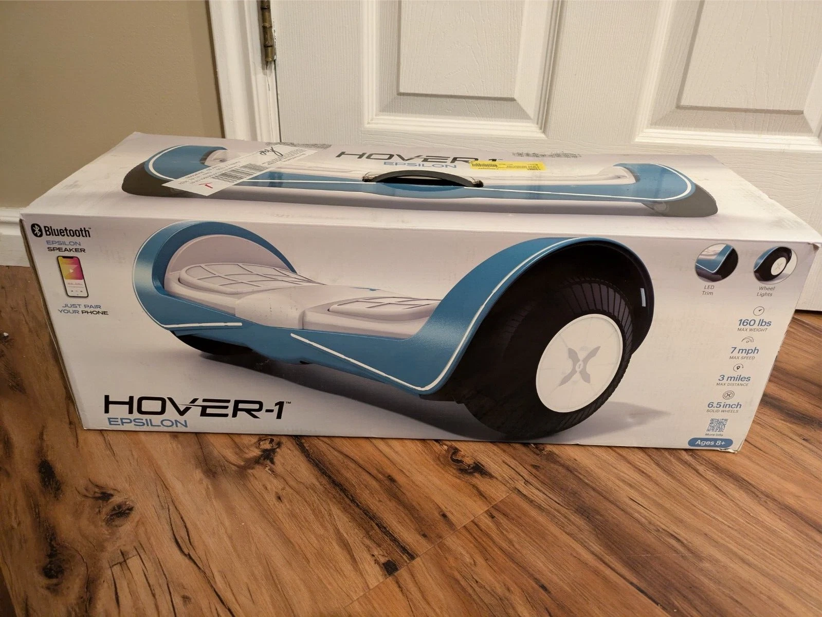 Holds 160 lbs., Very Good Condition with Box, Blue Hover-1 Hoverboard