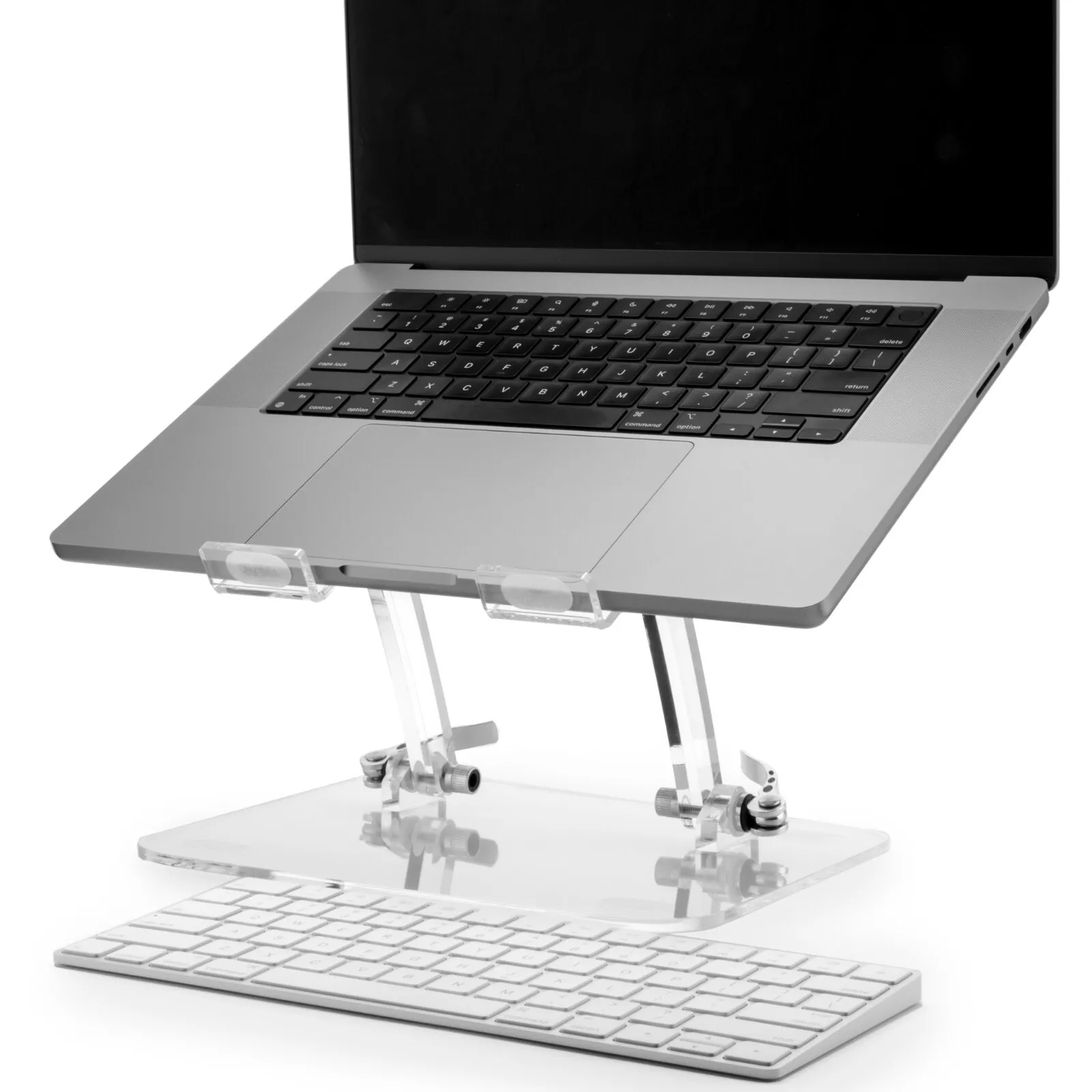 DuraClear Acrylic Laptop Stand for Desk – Ergonomic Adjustable Laptop Riser with