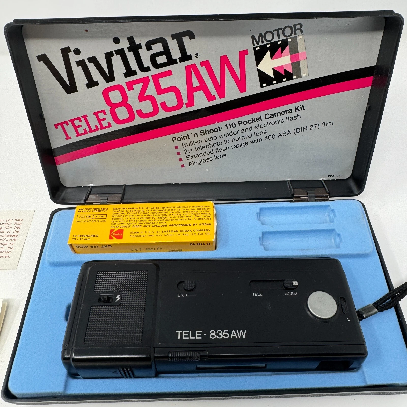 Vintage Camera Vivitar Tele 835 AW Film Photography Camera With Case