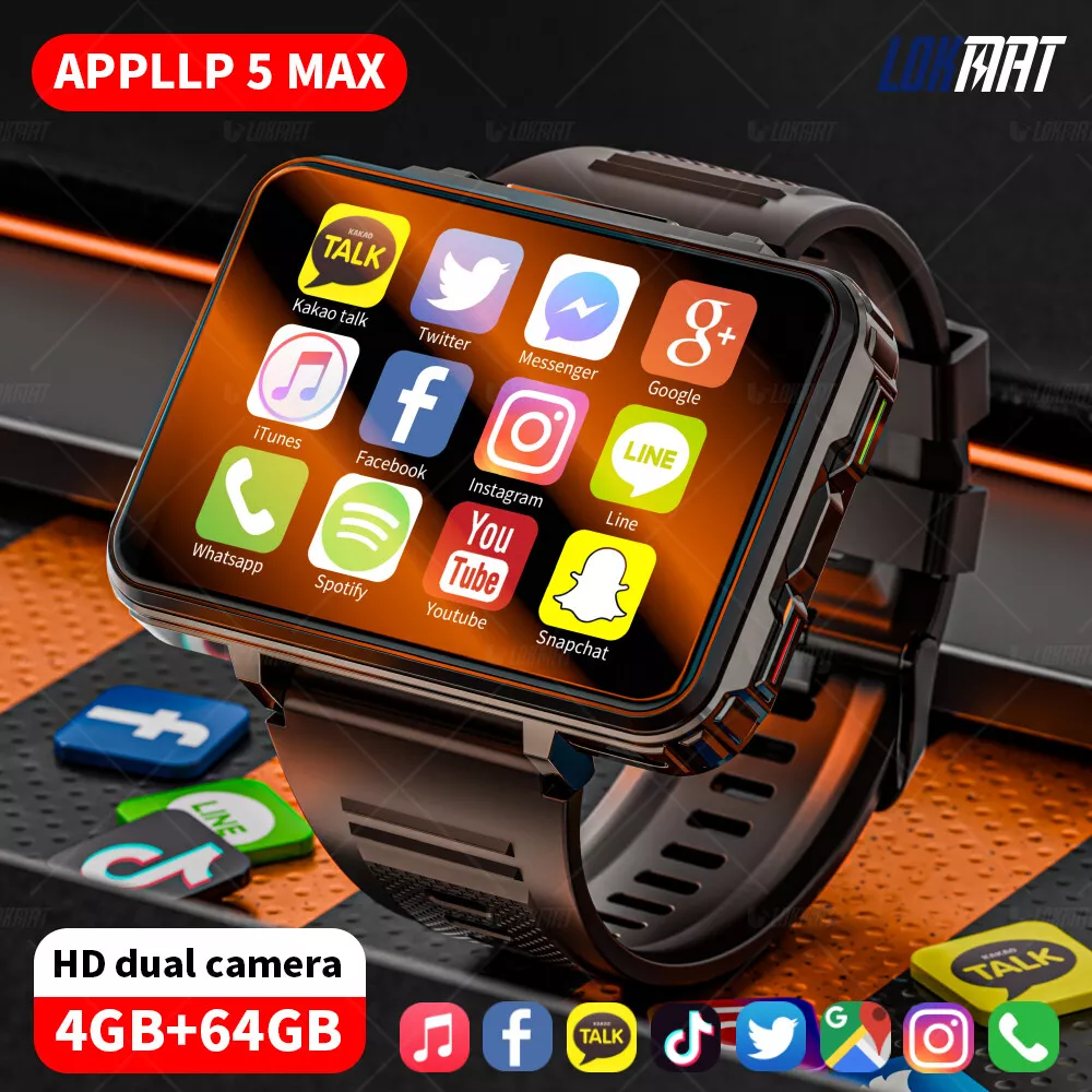 4G Android Smartwatch 6GB+128GB 1500mAh Sport Fitness Watch with GPS WiFi Camera