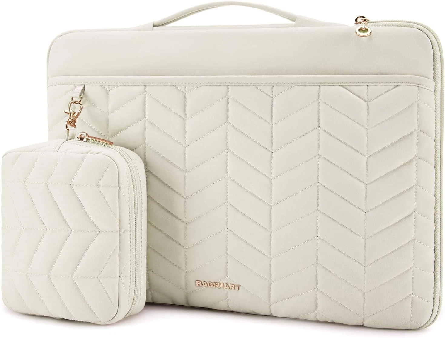 15-16 Inch Laptop Sleeve with Handle, Puffy Padded Laptop Case Bag, Portable Mac