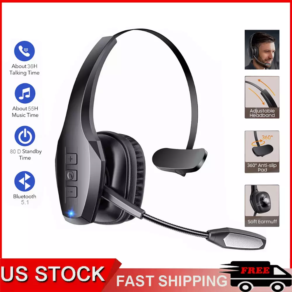 Wireless Headphone Blue Parrot Headset Bluetooth Truck Driver Noise Cancelling