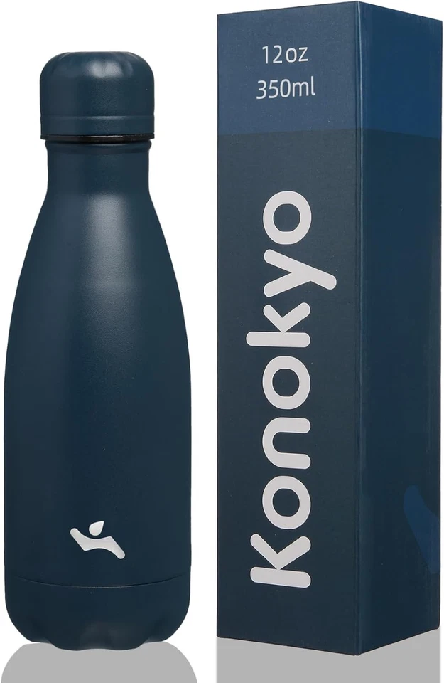 Insulated Water Bottles,12 oz Double Wall Stainless 12 Ounces, Navy Blue
